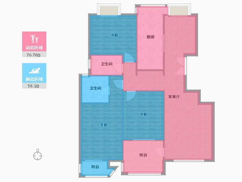 江苏省-无锡市-金色江南集景花园-110.40-户型库-动静分区