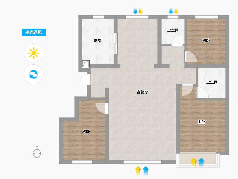 辽宁省-沈阳市-汇置公园City-96.00-户型库-采光通风