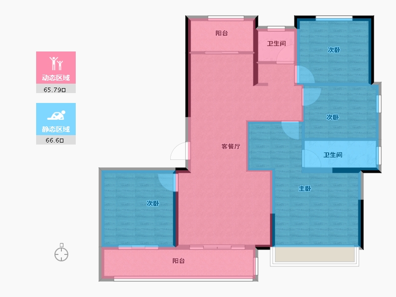 山东省-菏泽市-珠光国宾府-120.00-户型库-动静分区