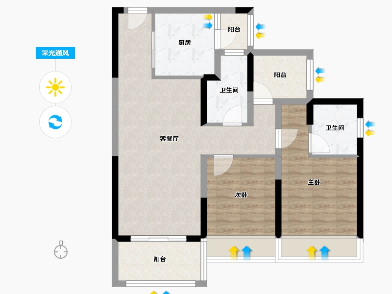 广东省-惠州市-保利阳光城-4期-79.02-户型库-采光通风