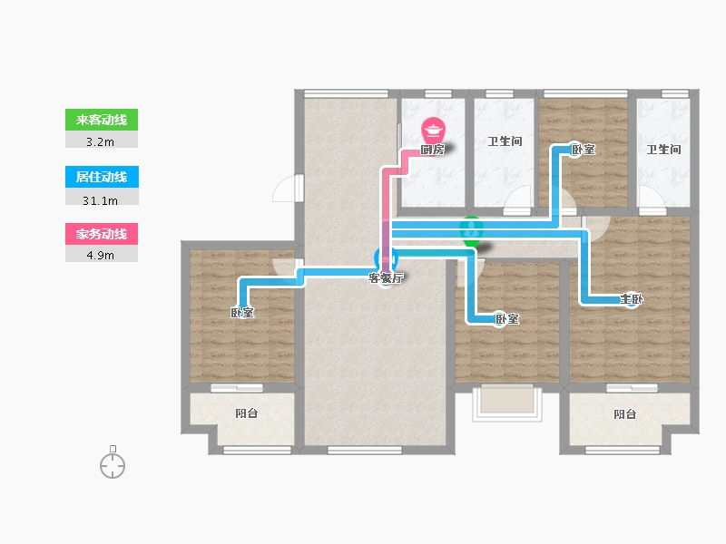 河北省-衡水市-中裕梧桐院-116.00-户型库-动静线