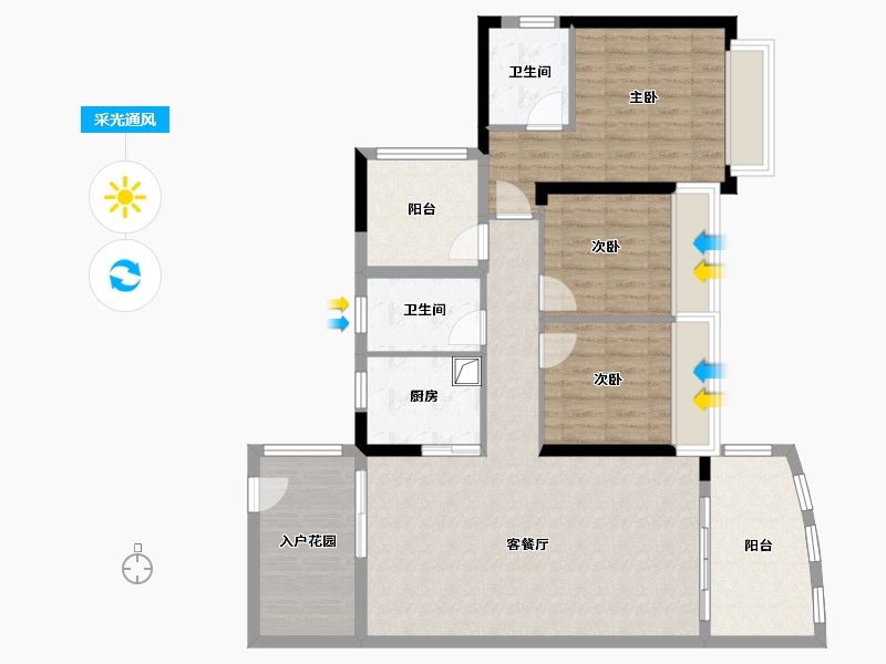 广东省-惠州市-鸿江尚城世家-96.19-户型库-采光通风