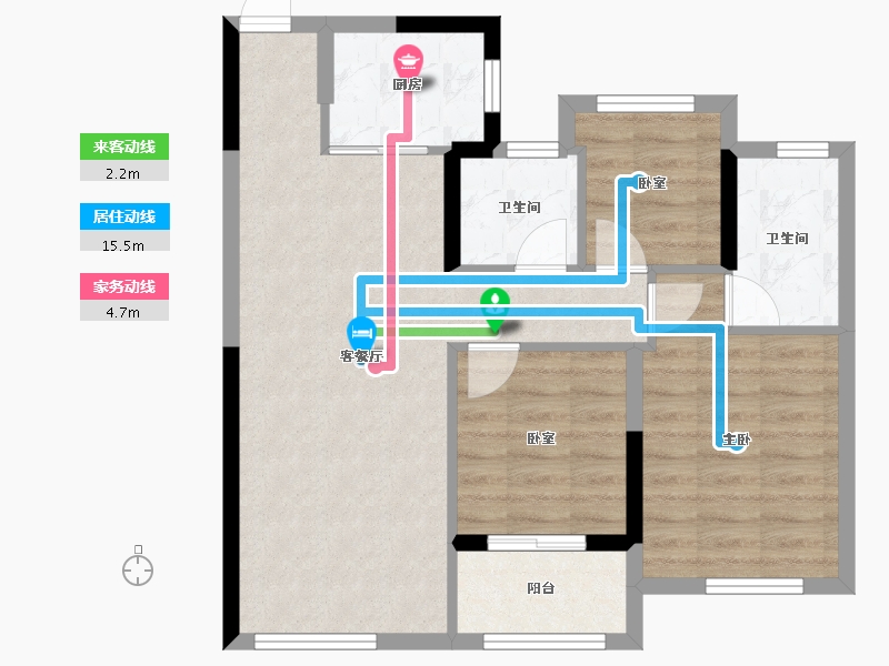 浙江省-温州市-珑锦园-69.40-户型库-动静线