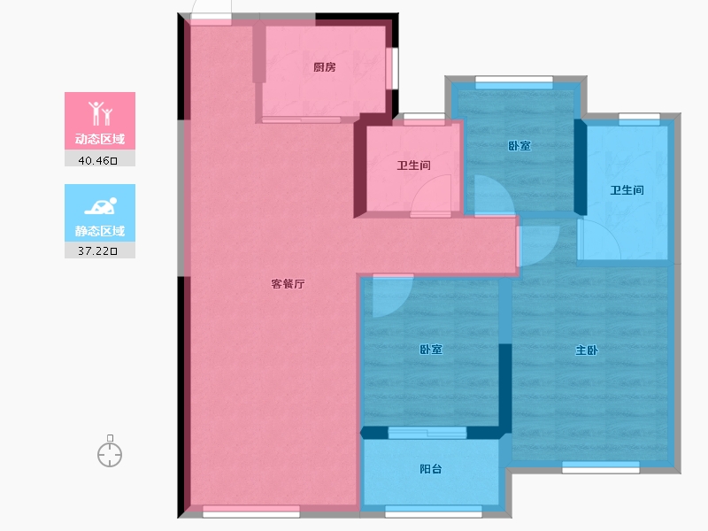 浙江省-温州市-珑锦园-69.40-户型库-动静分区