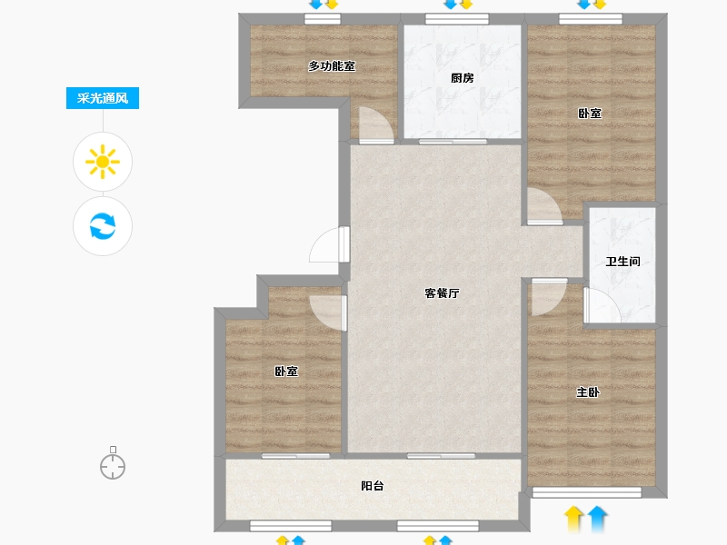 山东省-淄博市-钧骐书院-95.42-户型库-采光通风