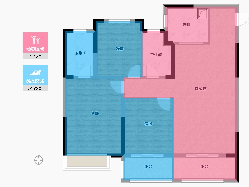 湖北省-恩施土家族苗族自治州-恩施中梁国宾壹号-95.20-户型库-动静分区