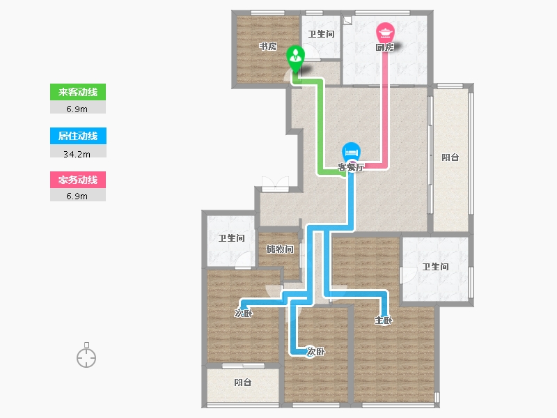 浙江省-杭州市-西房宸樾恒久府-168.00-户型库-动静线