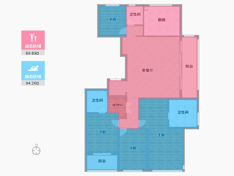 浙江省-杭州市-西房宸樾恒久府-168.00-户型库-动静分区