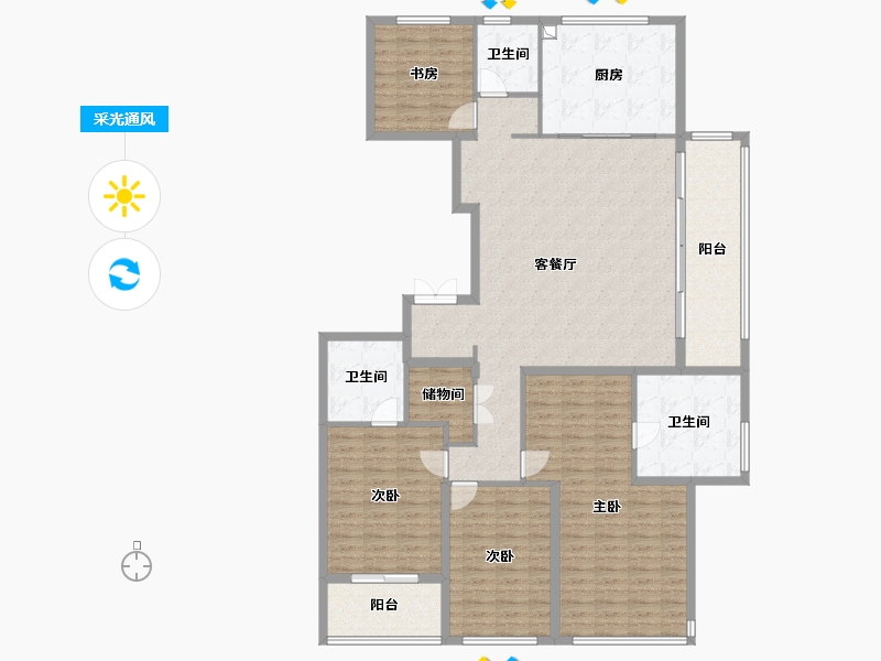 浙江省-杭州市-西房宸樾恒久府-168.00-户型库-采光通风