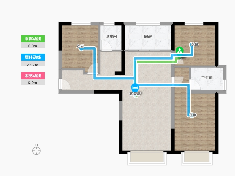 新疆维吾尔自治区-乌鲁木齐市-德泰·南湖居-83.11-户型库-动静线