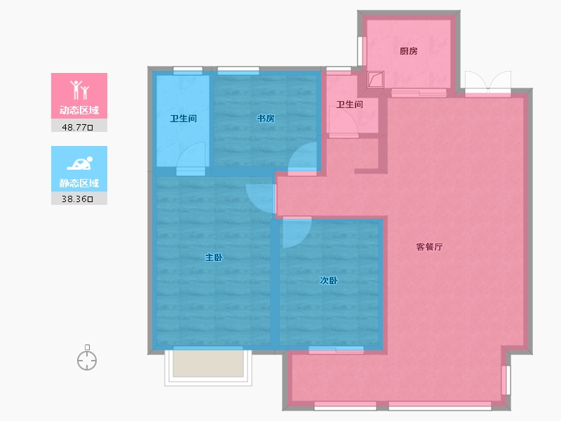 河北省-邢台市-君鹏丰仓里-77.61-户型库-动静分区