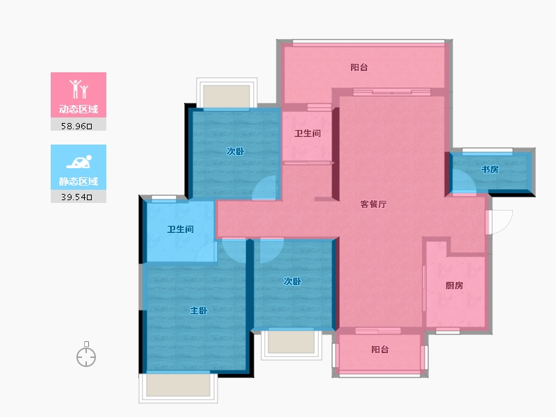 湖南省-湘潭市-大汉龙云台-118.00-户型库-动静分区