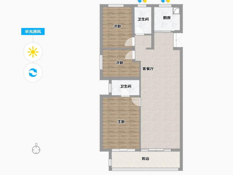 江苏省-徐州市-吾悦华府-92.00-户型库-采光通风