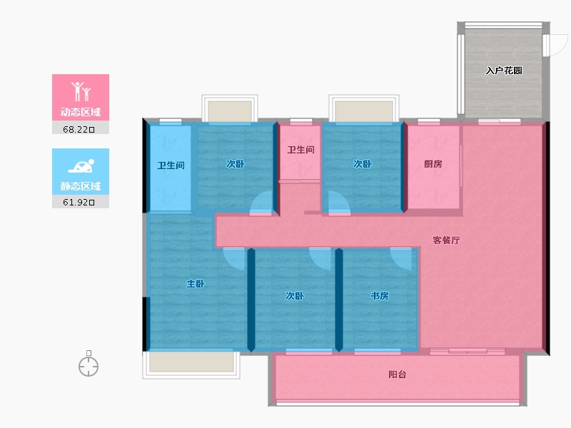 湖北省-孝感市-金湖湾-127.20-户型库-动静分区