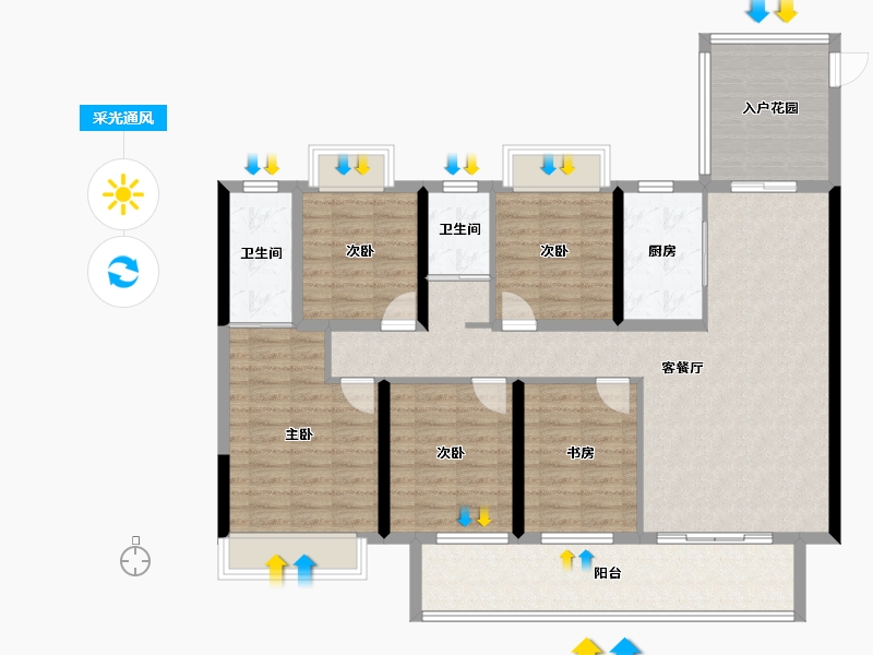 湖北省-孝感市-金湖湾-127.20-户型库-采光通风