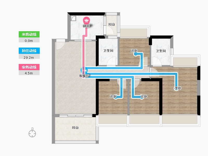 广东省-肇庆市-富雅蓝湾-85.86-户型库-动静线