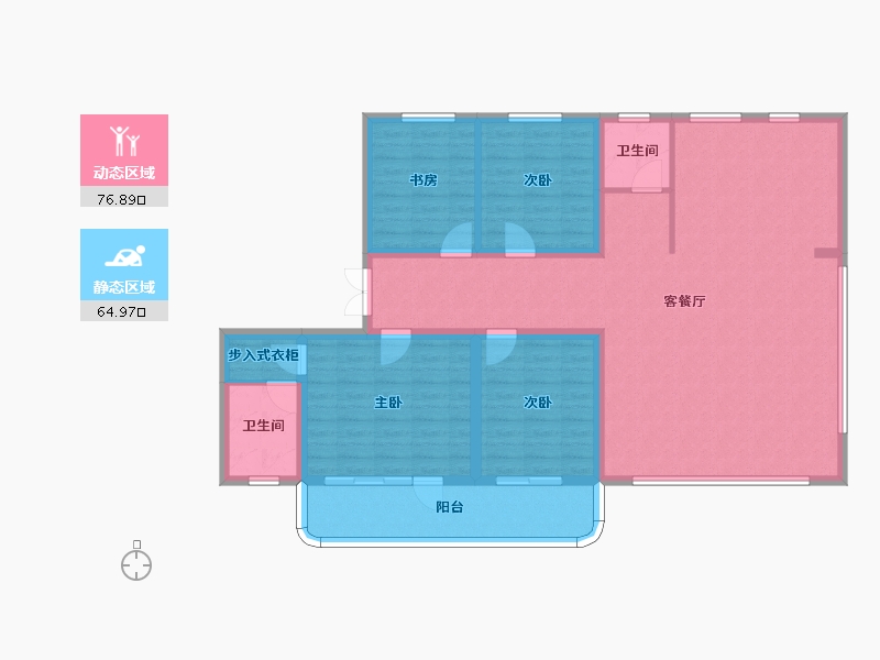 吉林省-延边朝鲜族自治州-名珠·松山樾-128.74-户型库-动静分区