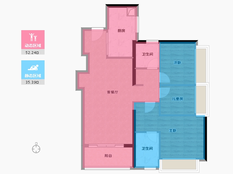 广东省-深圳市-宏发悦见和府-78.06-户型库-动静分区