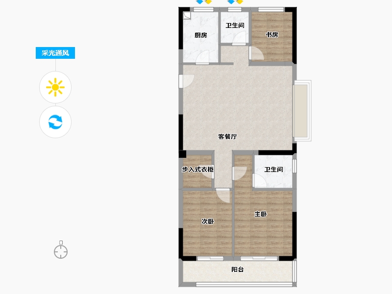 浙江省-宁波市-保利·朗玥华章-92.21-户型库-采光通风