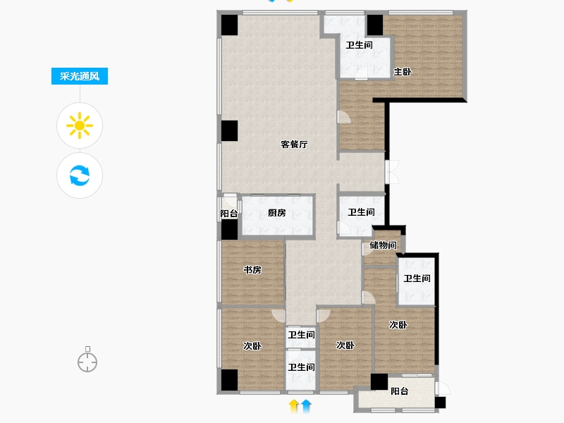 四川省-成都市-交子金融广场-252.87-户型库-采光通风