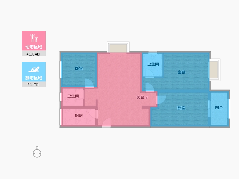 河南省-鹤壁市-豫鹤华城-94.40-户型库-动静分区