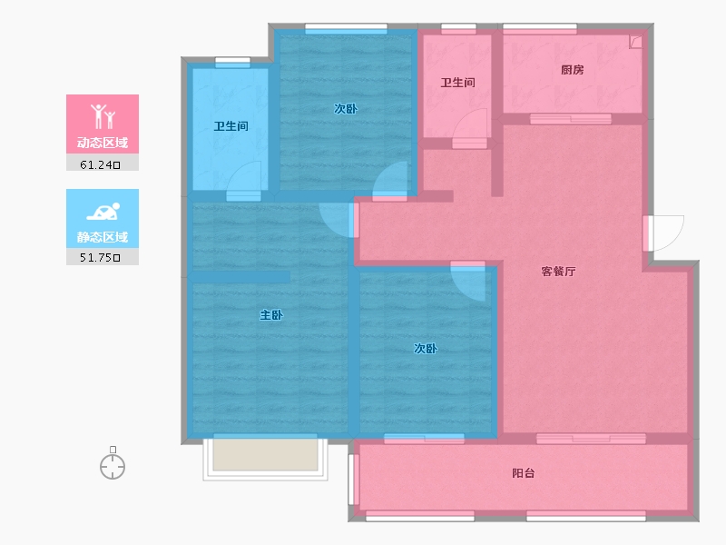 河北省-邢台市-河曲社区-100.00-户型库-动静分区