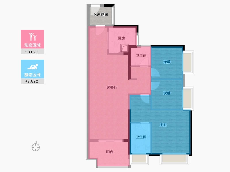 广东省-广州市-大塱罗南花园-96.00-户型库-动静分区