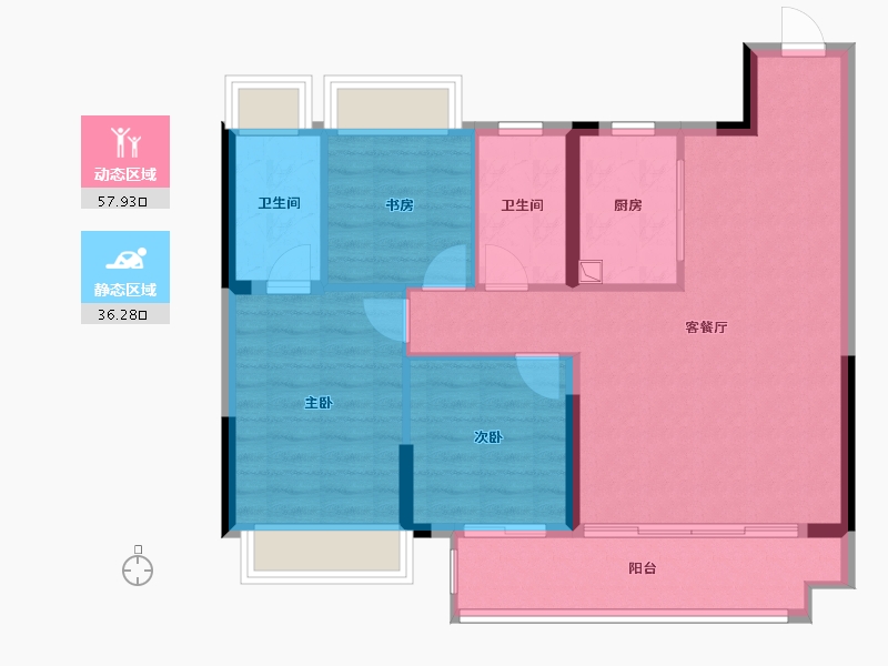 湖北省-武汉市-光谷中央公园-85.20-户型库-动静分区