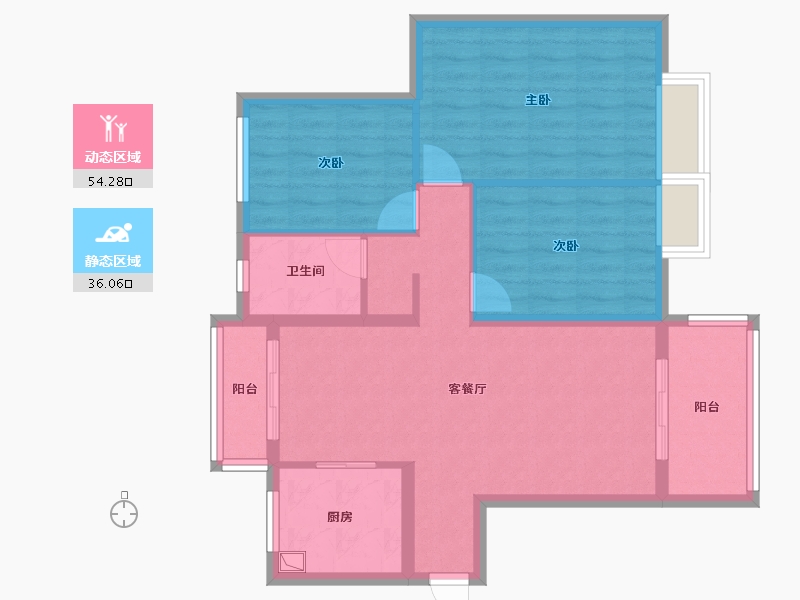 河南省-漯河市-嘉业城市花园-80.57-户型库-动静分区