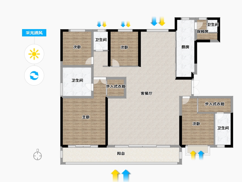 河北省-石家庄市-交投高新苑三号院-215.20-户型库-采光通风