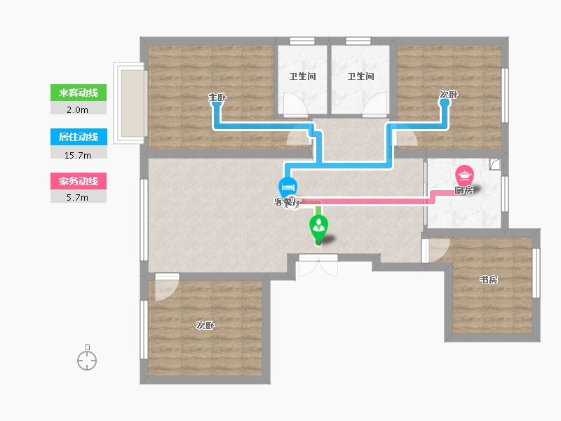 内蒙古自治区-鄂尔多斯市-维邦紫瑞府-108.00-户型库-动静线