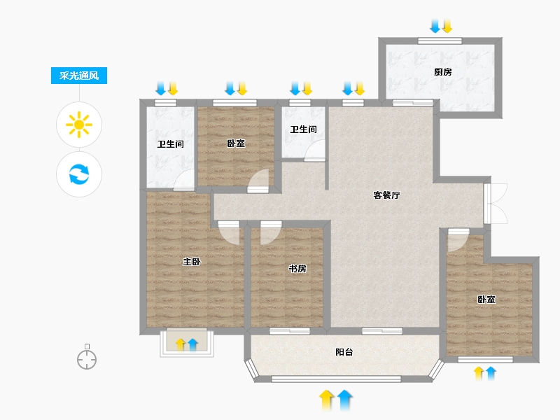 山东省-潍坊市-领秀华城-119.20-户型库-采光通风