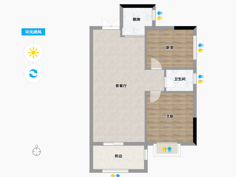 湖南省-怀化市-滨江花园-70.08-户型库-采光通风