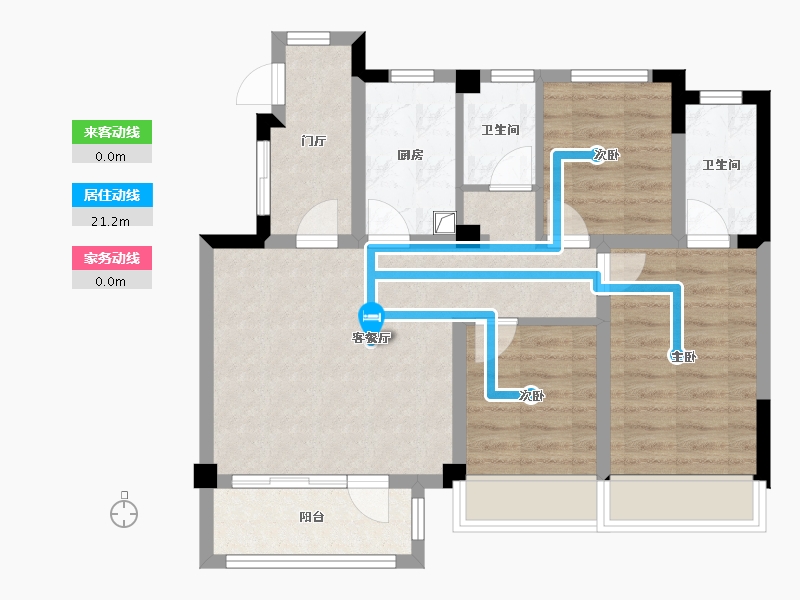 山东省-烟台市-安邦君汇-73.06-户型库-动静线