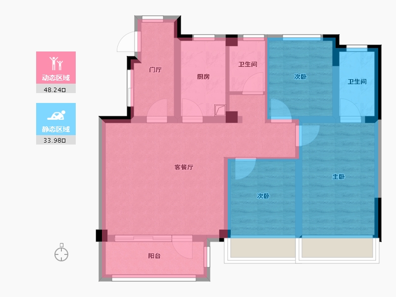 山东省-烟台市-安邦君汇-73.06-户型库-动静分区