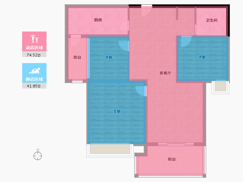 云南省-普洱市-清北书院-56.80-户型库-动静分区