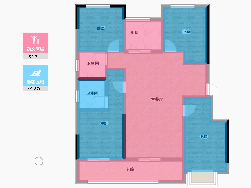 浙江省-杭州市-青隽府-91.71-户型库-动静分区