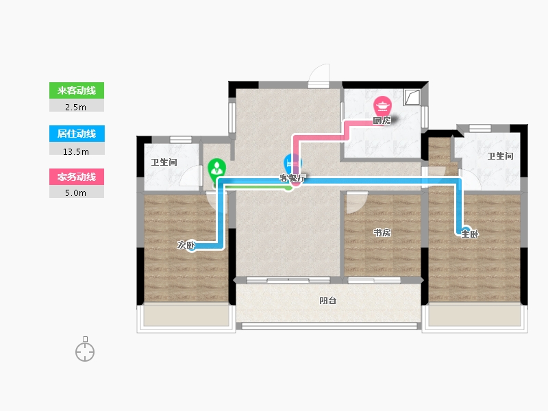 浙江省-杭州市-沐晴川府-84.80-户型库-动静线