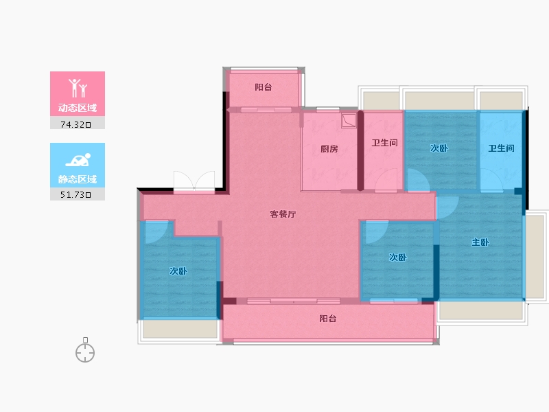 江苏省-苏州市-中建熙辰上院-114.40-户型库-动静分区