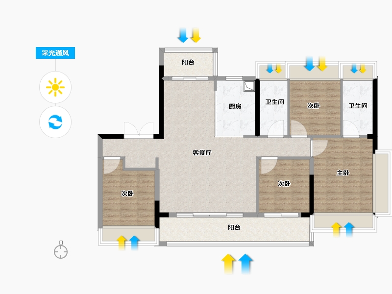 江苏省-苏州市-中建熙辰上院-114.40-户型库-采光通风