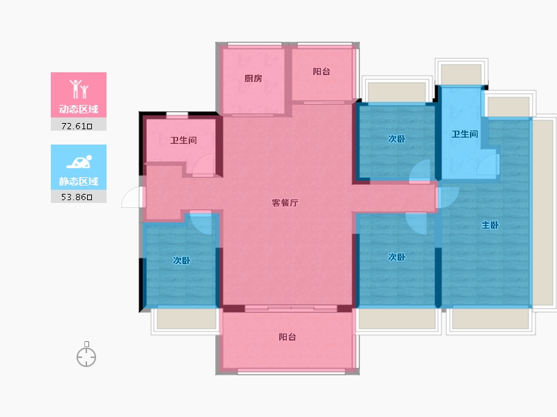 广东省-东莞市-旗峰润府-112.79-户型库-动静分区