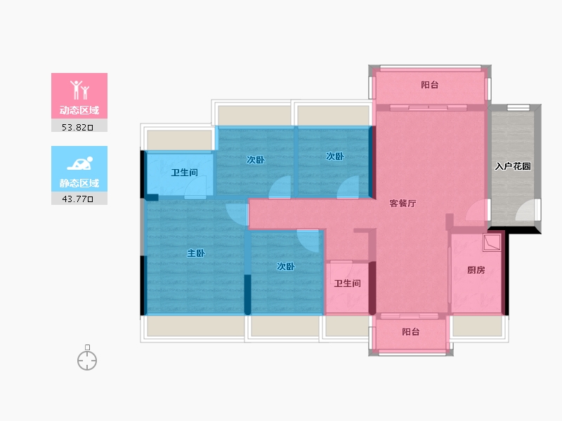 广东省-中山市-中兴智慧城懿禧府-93.60-户型库-动静分区