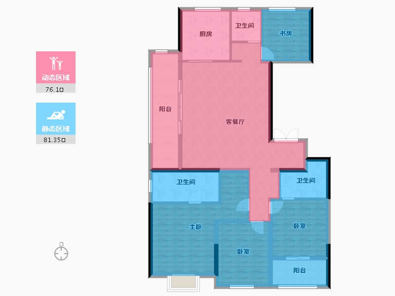 浙江省-杭州市-西房宸樾恒久府-142.48-户型库-动静分区