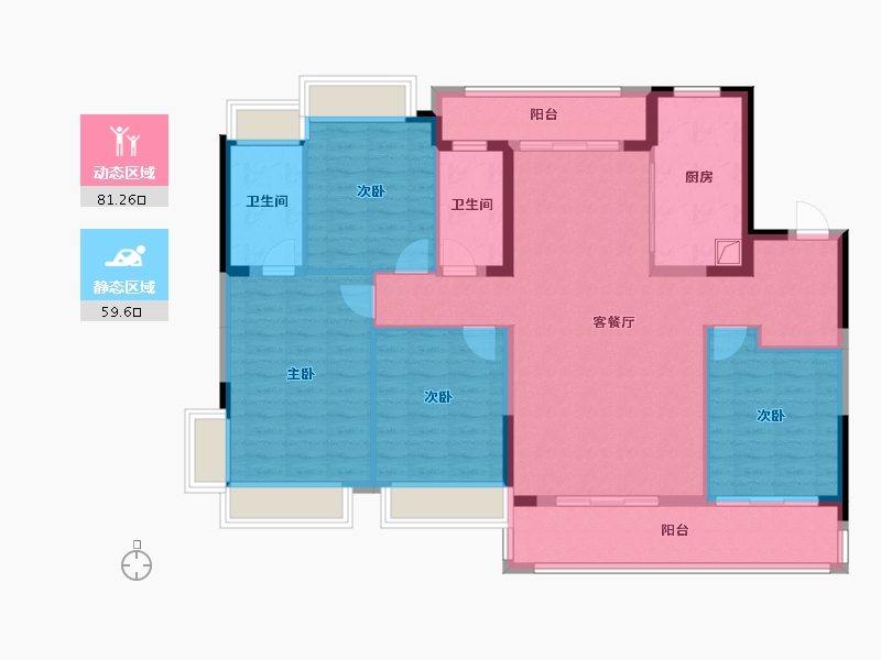 湖南省-长沙市-明昇望月府-127.36-户型库-动静分区