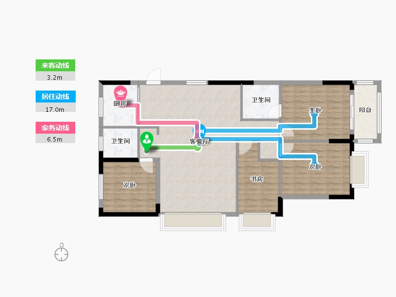 山东省-德州市-恒喆书香府-104.00-户型库-动静线