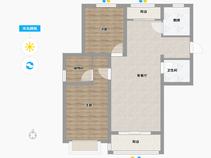 甘肃省-嘉峪关市-森林公园·壹号苑-80.00-户型库-采光通风