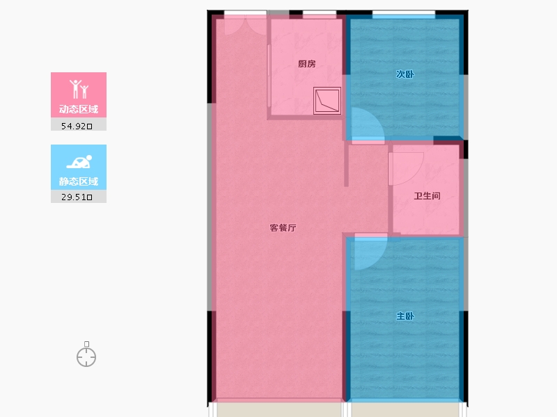 内蒙古自治区-乌海市-山河国际-76.00-户型库-动静分区