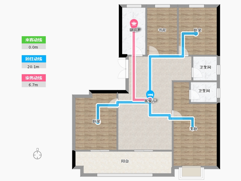 陕西省-榆林市-锦越泰上和郡-113.09-户型库-动静线