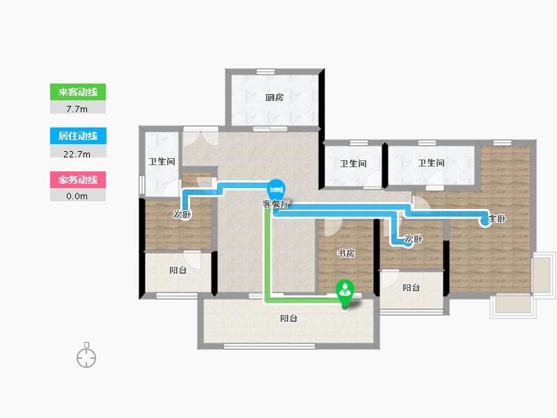 广东省-广州市-保利招商华发中央公馆-127.50-户型库-动静线