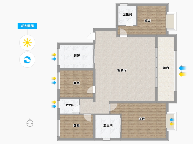 浙江省-杭州市-朝仕轩(共有产权)-134.34-户型库-采光通风